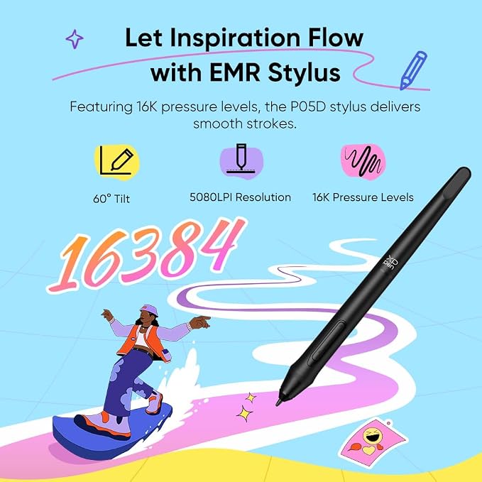 XPPen Deco mini7W V2 Wireless Drawing Tablet, 16384 Levels Pressure Digital Drawing Pad for PC, 7x4.37 Inch Art Tablet with 8 Shortcut Keys, Bluetooth 5.0, Support Windows/macOS/Android/ChromeOS/Linux