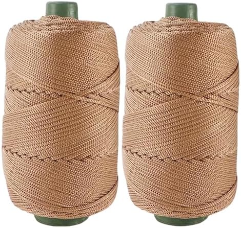 400gram Art Yarn Cord Light Khaki Polyester Yarn Macrame Knitting Crocheting DIY Bags Crochet Basket Summer Hat Craft Cord 3mm Macrame Cord Rope 438yds 1314 Feet