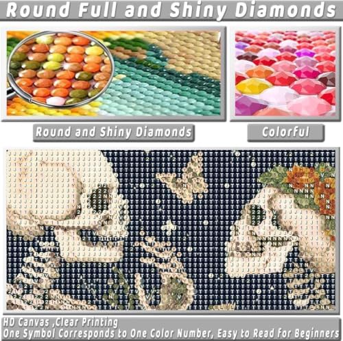 KICHANG Skull Diamond Art Kits for Adult Diamond Painting Kit for Beginner