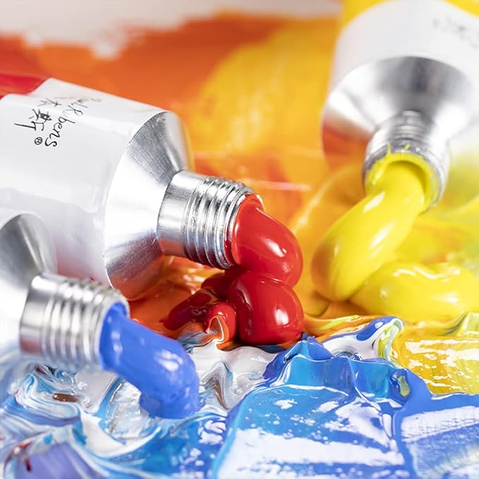 Paul Rubens Oil Paint, 12 Neon Colors, 50ml Large Tubes, Faster Drying Time | High Saturation, Art Supplies for Artists, Students, Beginners