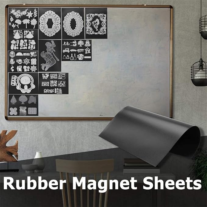 Briartw 10 Sheets Rubber Soft Magnet Sheet for Metal Cutting Dies Storage, Crafts Tool Scrapbooking Arts and Crafts Flexible Placement Mats, 3mm 6.85x5inches