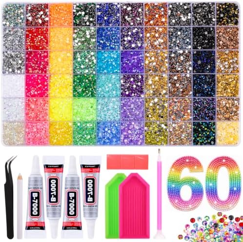 Bedazzling Kit 80000Pcs 60 Colors Resin Jelly Rhinestones