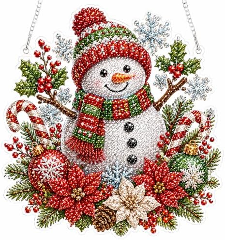 Halloween Diamond Art Hanging Kits for Adults Beginners, DIY Acrylic 5D Special Shaped Crystal Diamond Gem Art Painting for Window Pendants Home Garden Wall Hanging Kits Hanging Ornament (Style I)
