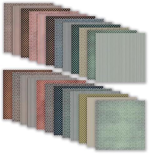 24 Sheets Brown Dot Scrapbook Paper 12x12 Inch 160gsm Double Side