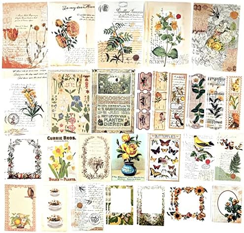 Esweny 200PCS Vintage Scrapbooking Supplies Kit for Journaling, Scrapbook Sticker Paper Pack for Junk Journal Planners Aesthetic Cottagecore Room Decor Wall Art Collage Album