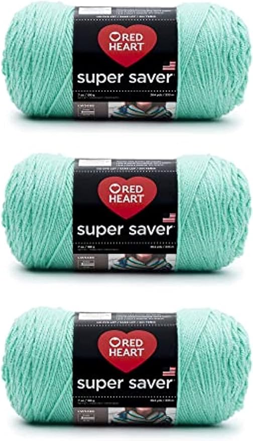 Red Heart Super Saver Yarn for Crocheting & Knitting, Aruba Sea, 3-Pack