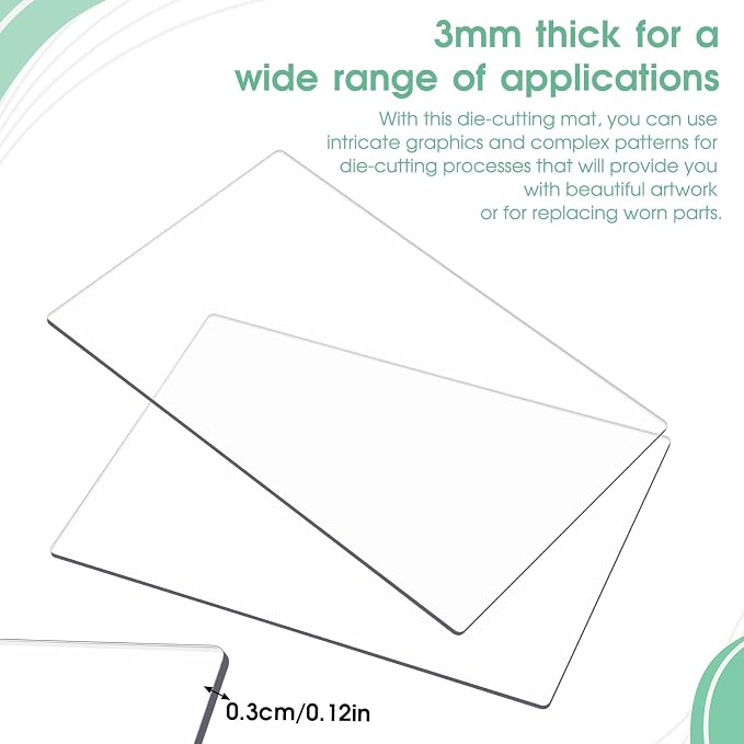 10Pcs 3mm Thickness Transparent Acrylic Cutting Pads, 8.7 x 6.1 Inch Standard Cutting Pads for Die Cuttings Machine, Clear Cuttings Plate for Embossing Crafting