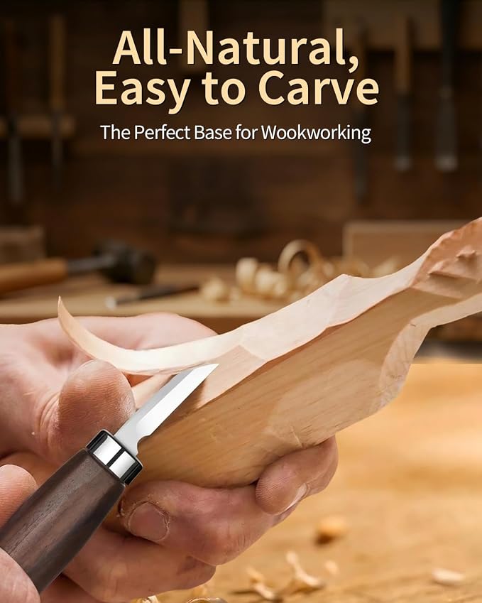 Basswood Carving Blocks 16 PCS: 6" x 1" x 1" Soft Whittling Wood Blanks