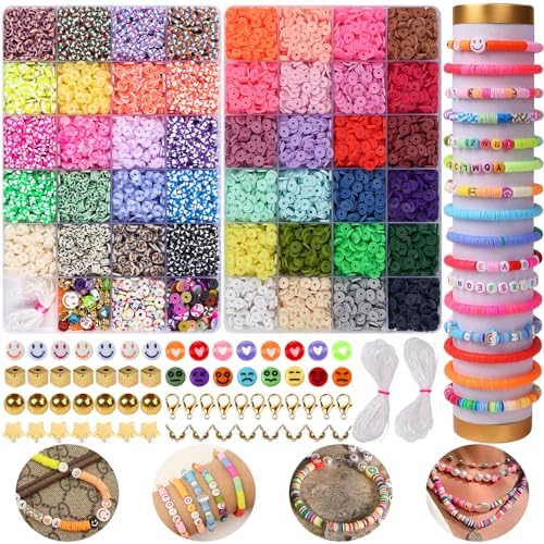 XSEINO 10000PCS Clay Beads Bracelet Making Kit,46Colors