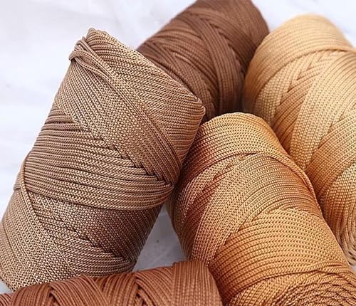 400gram Art Yarn Cord Light Khaki Polyester Yarn Macrame Knitting Crocheting DIY Bags Crochet Basket Summer Hat Craft Cord 3mm Macrame Cord Rope 438yds 1314 Feet