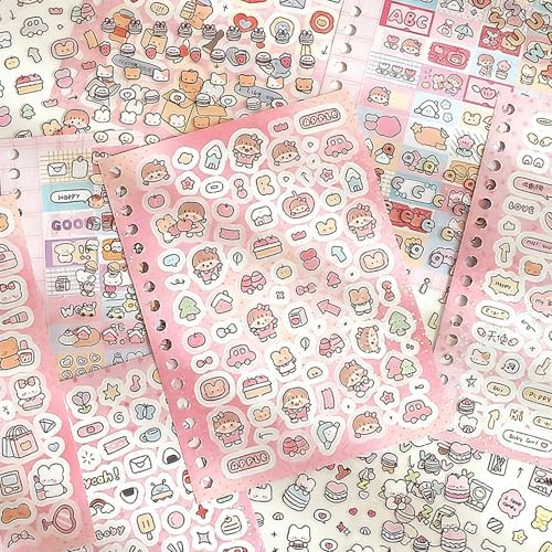 Vintage Japanese Sticker Book for Adults – 16 Sheets, 1000+ Aesthetic Stickers for Journaling & Scrapbooking, Cute & Girlhood Scrapbook Sticker Book for DIY Crafts
