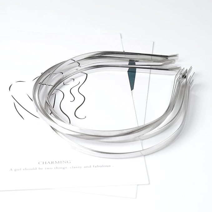 24 Pcs Smooth Metal Blank Headband DIY Craft Wire Frame Hairband for Women