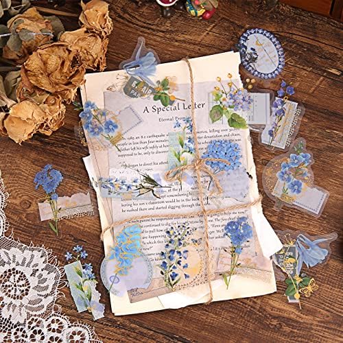 Dizdkizd 180 Pieces Transparent Flower Scrapbook Stickers