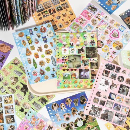 1000+Cat Sticker Book Kawaii Heisei Retro Stickers for Journaling Y2k Cute Scrapbook Stickers