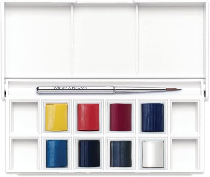 Winsor & Newton Cotman Watercolor Paint Set, 8 Half Pan, Sky Colors Set | Introductory Watercolor made with Fine Art Pigments, Perfect for Beginners, Lightfast & Permanent, Good Tinting Strength