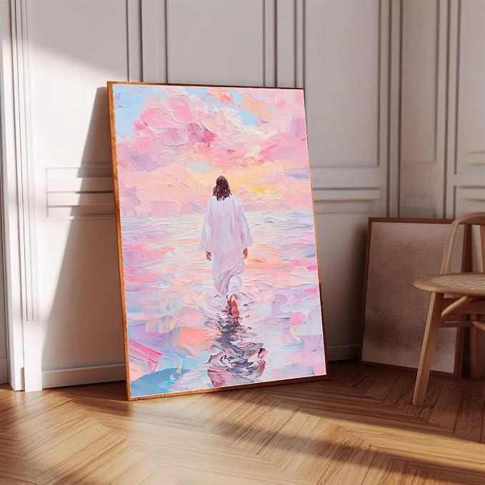 Pink Jesus Diamond Art Kits for Adults Square Diamond Painting Kit