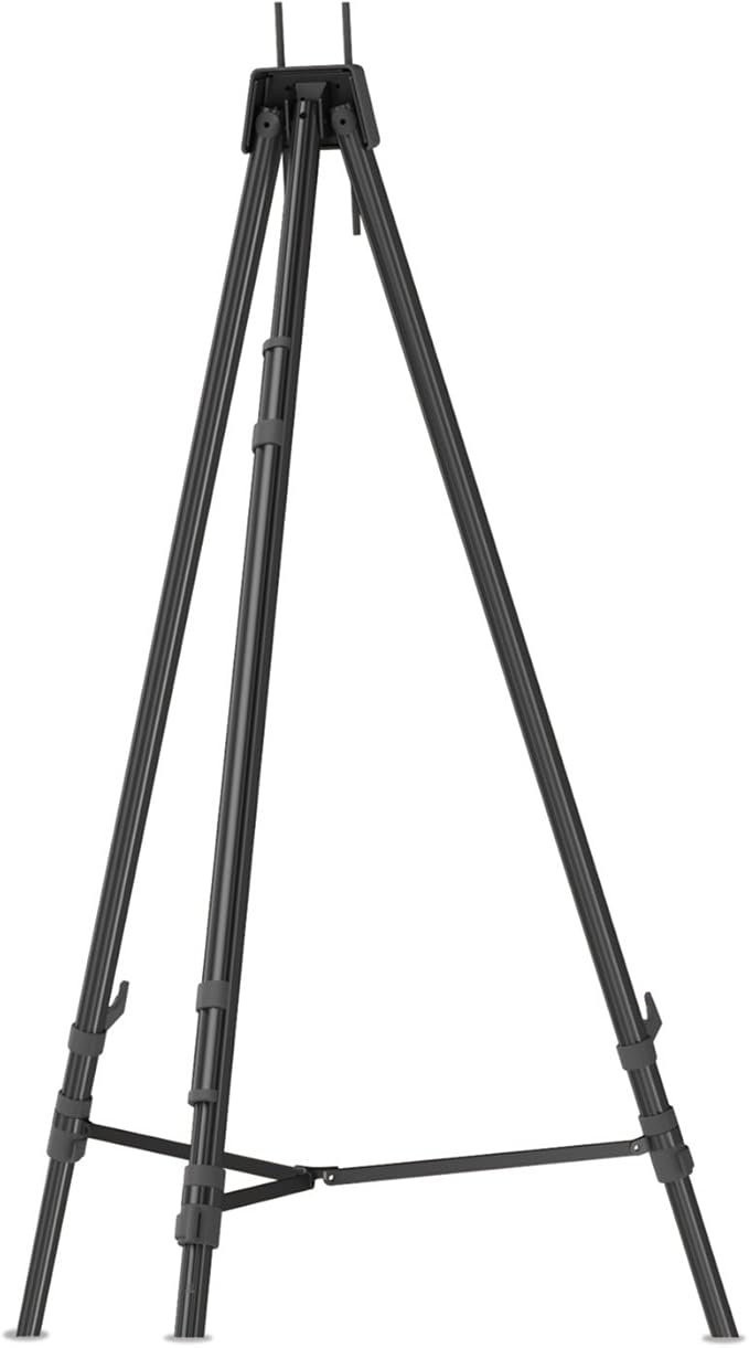 Quartet Easel, Aluminum, Heavy-Duty, Telescoping, 66" Max. Height, Supports 45 Lbs, Black (56EX)