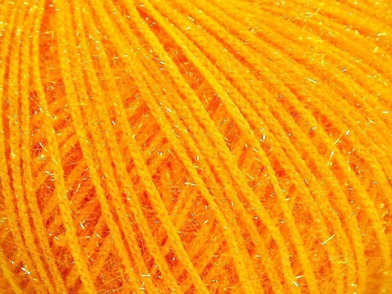 Sparkly Eyelash Fantasy Knitting Yarn | Metallic Lurex Nylon Short Eyelash Yarn | 50g (1.76oz) |140m(155 Yards) | Shiny Crochet Thread for Amigurumi & Decorative Projects (1, Yellow)