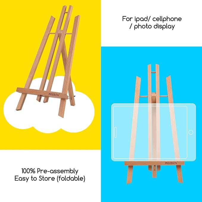 MEEDEN 6 Pack 20 Inch Art Beech Wooden Tabletop Easel for Sign Painting