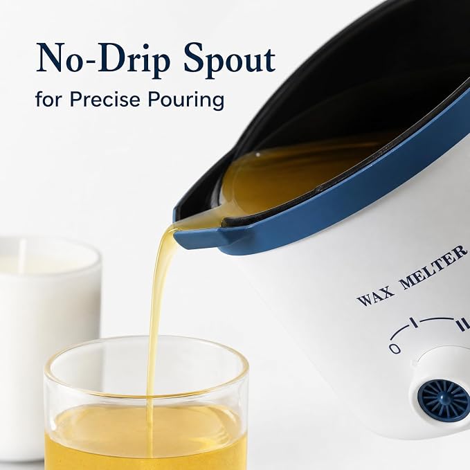 Ksedcon Electric Wax Melting Pot for Candle Making with Thermometer, Wicks | Wax Melter Pot with Spout, Small Candle Makers includes Wicks,