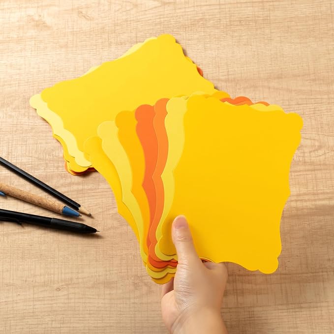 50 Pack Blank Kraft Greeting Cards, Yellow, 5 Colors, 4x6IN