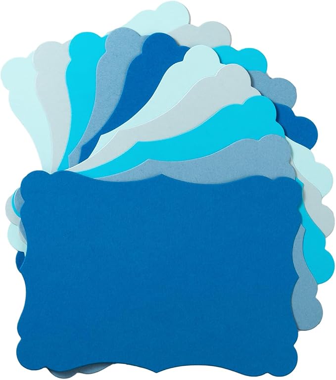 50 Pack Blank Kraft Greeting Cards, Blue, 5 Colors, 4x6IN