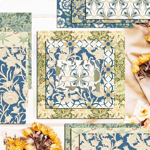 Vintage Spring Vine Scrapbook Paper 12×12: 24 Sheets Double-Sided Vintage Spring Journal Patterned Paper Origami CardStock Papers for DIY Origami Frame Material Decorative Craft .
