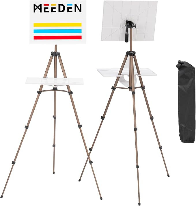 MEEDEN Plein Air Easel for Painting: Adjustable Travel Watercolor Tripod | Collapsible Portable Easel Stand for Artists Adults