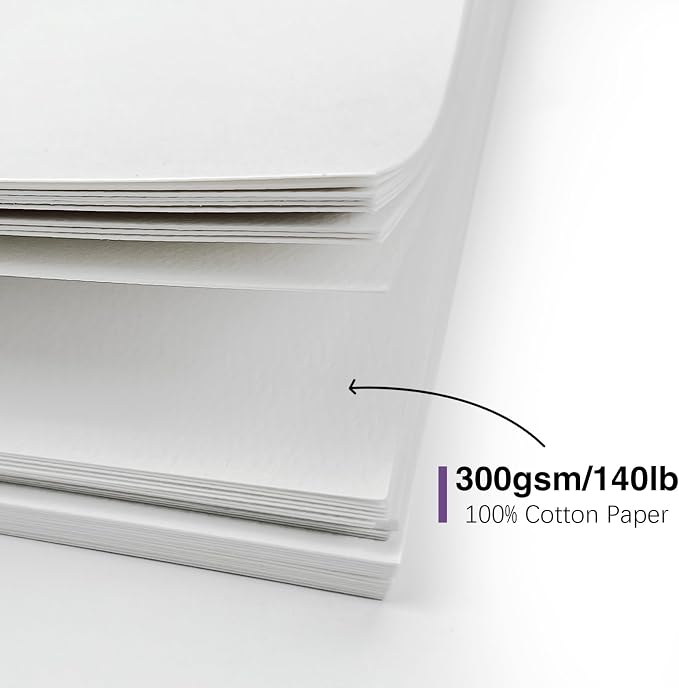30 Pack Foldable Blank Watercolor Cards with Envelopes 5"x7"