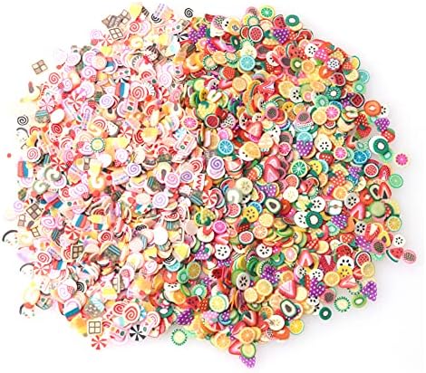 Sowaka 2000 Pcs 3D Polymer Slices Polymer Fruits Cake Colorful (Fruits)
