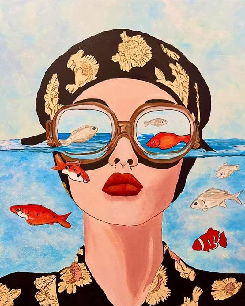 ZRIZQ Paint by Numbers Kit for Adults Beginner,Woman Face,16x20