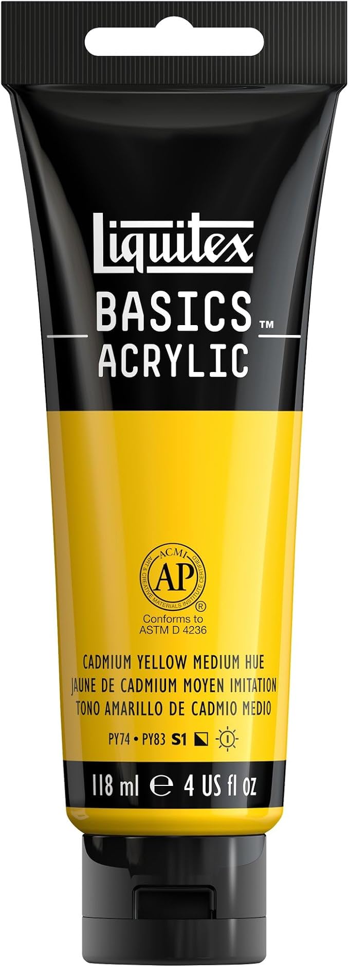 Liquitex BASICS Acrylic Paint, 118ml (4-oz) Tube, Cadmium Yellow Medium Hue