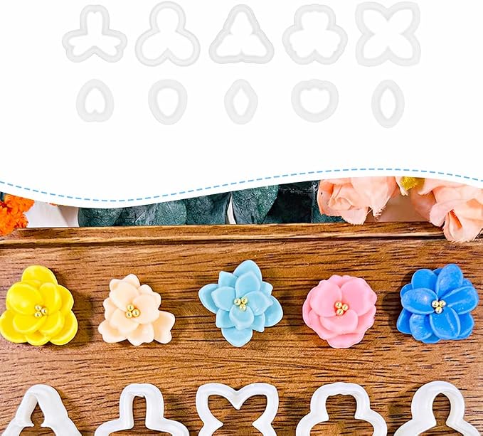 Xaekicr A2-3-1-Handmade Jewelry Pendant Crafting Kit,Flower Plastic Molds Set, DIY Polymer Clay Printing Tools