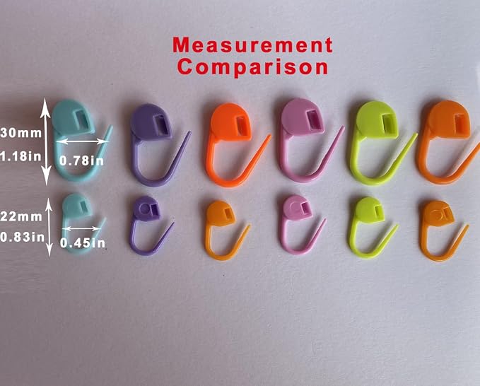 130Pcs Standard & Large Jumbo Locking Stitch Markers for Crocheting Knitting,Plastic Safety Pin Yarn Crochet Hooks Stitch Marker,Crochet Markers Clips Row Stitch Counter 2 Sizes (Assorted Color)