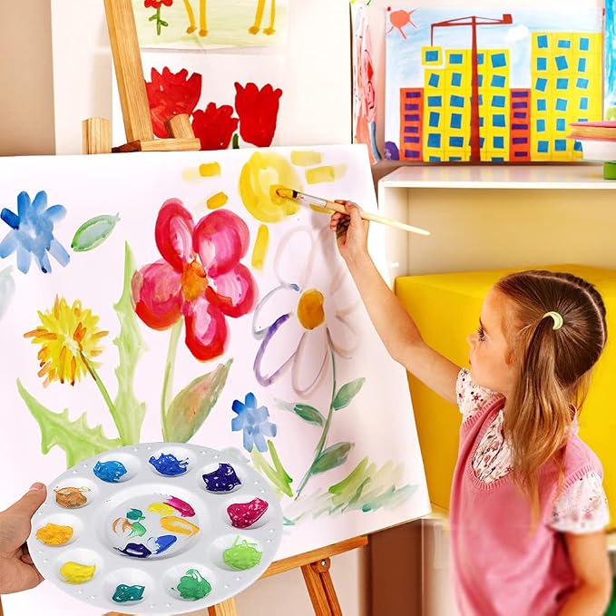 Hulameda 40pcs Art Paint Tray Palette for Kids or Pupils to Painting | Plastic Pallet for DIY Craft,Play Party at Home,Kindergarten or School