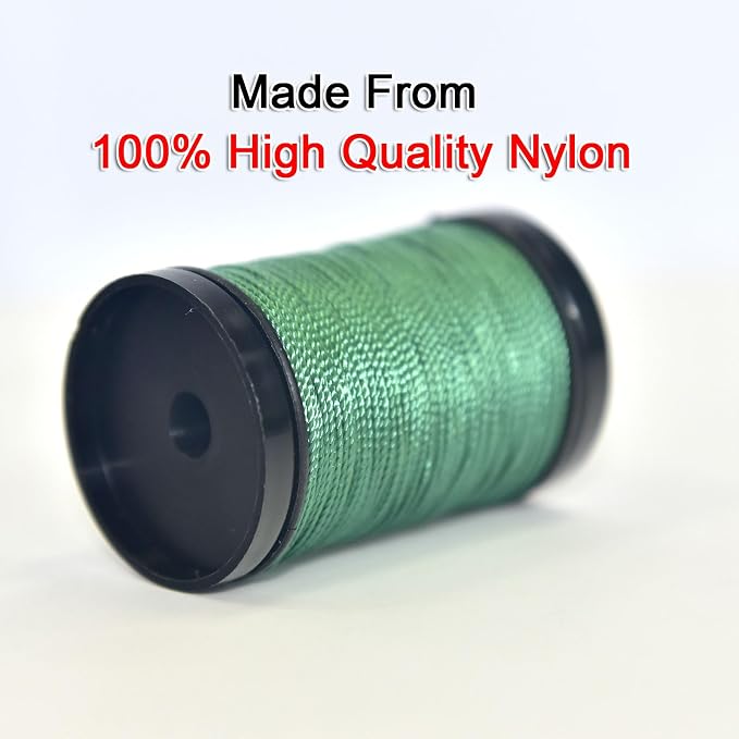 30 Yards Heavy Duty Extra Strong Upholstery Nylon Sewing Thread for Machine, Home, Hand, Craft, and Denim Leather，Color：Green