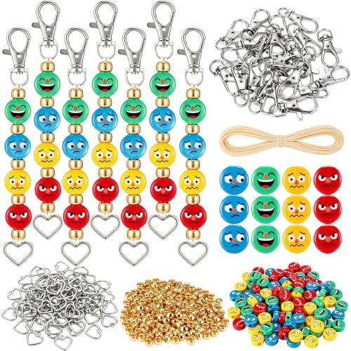 Equsion 346 Pcs/24 Sets Social Emotional Learning Keychain Craft Kit Emotional Regulation Tools Therapist Supplies for Profession, Play Therapist Toys for Counselors, Calm Down Support for Teachers