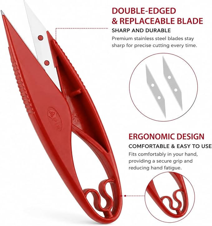 Sewing Seam Ripper Tool,Stitch Remover and Thread Cutter with 2Big+2Small Seam Rippers,1 Pack Thread Snips,1Pack 5”Scissor