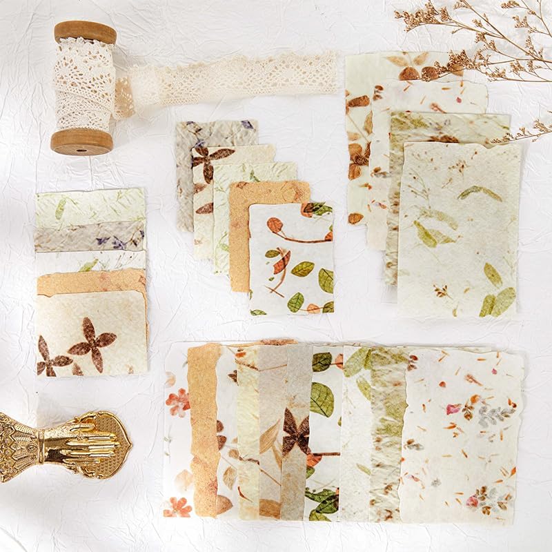 192 Pcs Textured Scrapbook Paper Kit, Embossed Rice Decoupage Paper