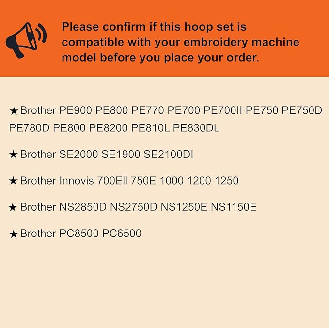 Sew Tech 4pcs Embroidery Hoop for Brother, 1x2.5 4x4 5x7 5x12in Frame Set | Fits PE900 SE2000 PE800 PE780D PE770 PE700 SE2100 SE1950 SE1900 NS1250E NS2850D Brother; Baby Lock Bloom Accord Ellure