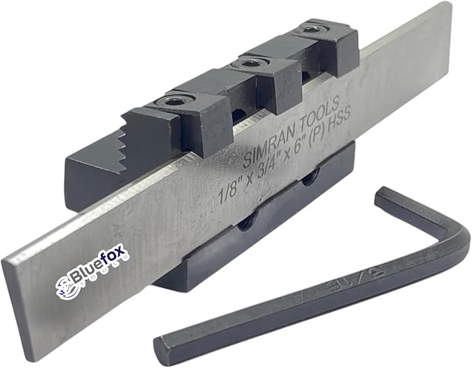Lathe Adjustable Type Parting Cut Off Tool Holder 10mm Shank With 3/4" HSS Blade | Metal Lathe machine | T Type Cut Off Quality | Steel Tool - Hardened and Precisely Ground