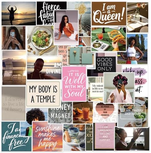 Affirmation Vision Board Supplies - 50 Pcs Black Girl Stickers Bulk