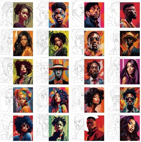 Sherr 20 Pcs Pre Drawn Canvas for Painting for Adults, Cool