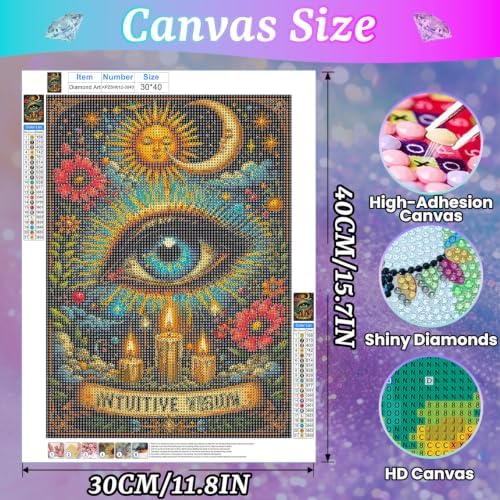 Artykapby Diamond Art Kits for Adults,Eye Diamond Painting Kits 12x16inch
