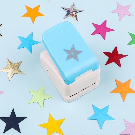 Star Punch | 1.4 inch Star Hole Punch | Portable Lever Action Craft Punches | Paper Puncher for Crafting Scrapbooking and Crafts Projects | Handmade Crafters' Tools for Paper & Cardstock