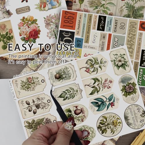 Vintage Sticker Book Washi Paper Aesthetic Journaling Scrapbook Stickers