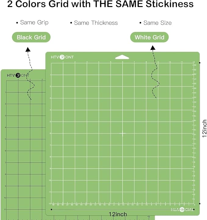 HTVRONT Standard Stickness Cutting Mat 12x12, 6 Pack, for Crafting | Compatible with Cricut Maker 4/3/Maker, Explore 5/4/3, Air 2/One, Standard Adhesive Sticky Mats & Accessories for Quilting