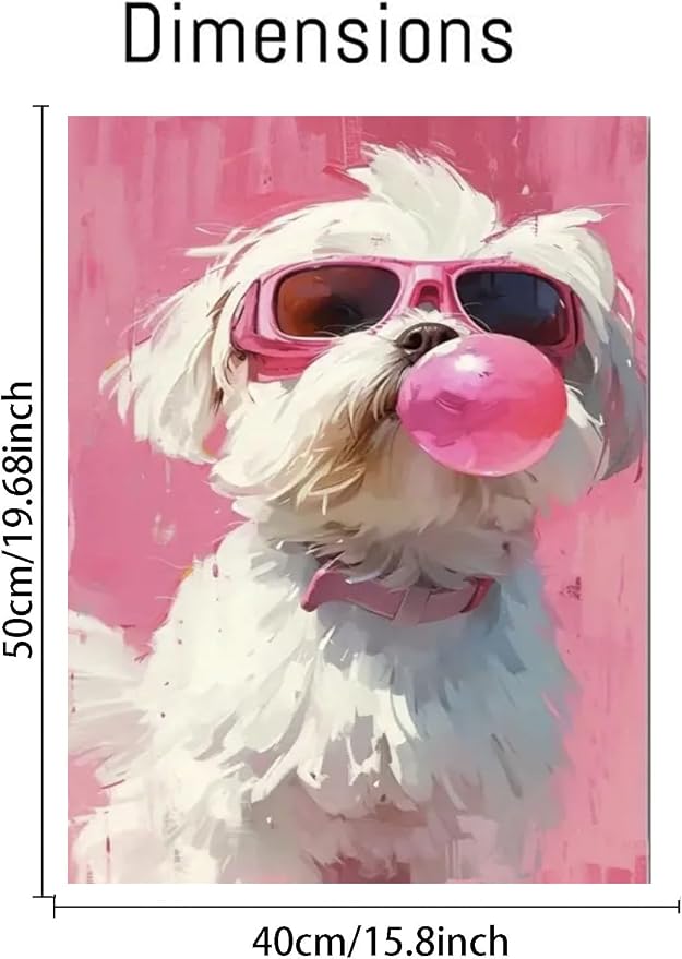 FunLynJoy Paint by Numbers for Adults Beginner, Funny Animals Paint by Numbers Funny Pet 16 x 20 Inch (Dog-04)