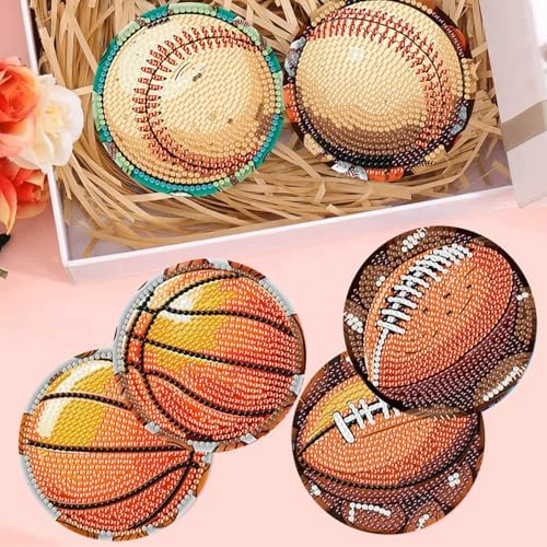 8 Pcs Diamond Art Coaster Kit for Adult with Holder, Diamond Coasters 4x4in