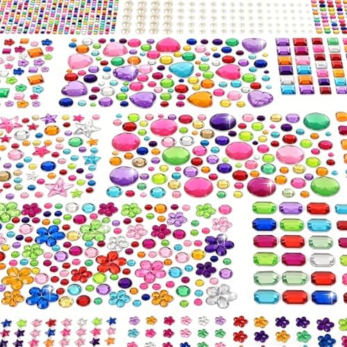 Gem Stickers, 6124Pcs Self-Adhesive Face Gems for Kids Crafts Nail Art DIY